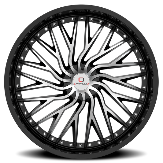 CAVALLO CLV-43 18X8 35 5X108/5X114.3 GLOSS BLACK & MACHINED