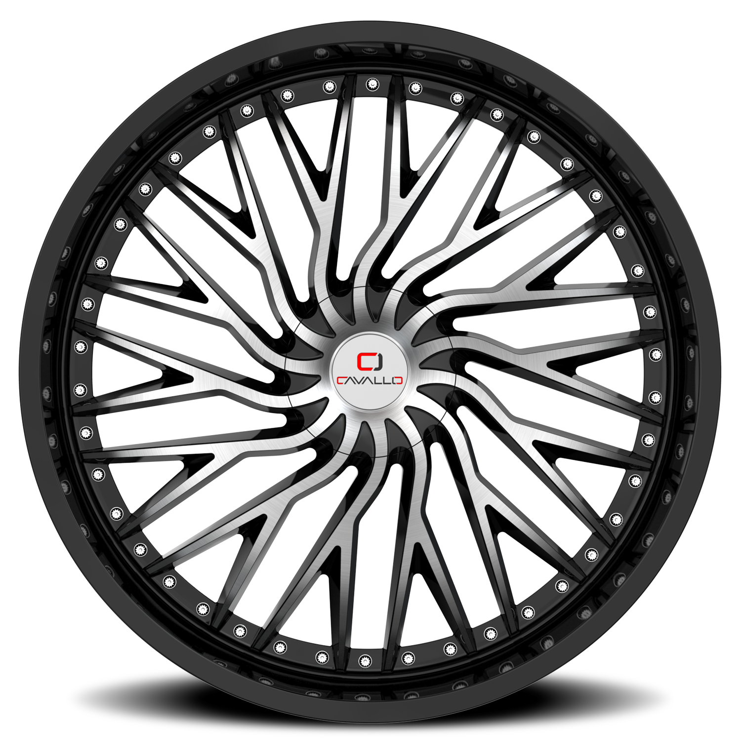 CAVALLO CLV-43 22X8.5 38 5X112/5X114.3 GLOSS BLACK & MACHINED