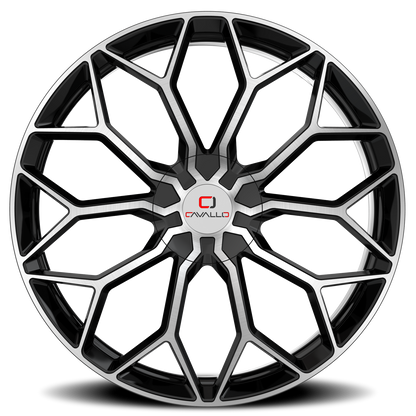 CAVALLO CLV-44 22X9.5 25 6X135/6X139.7 GLOSS BLACK & MACHINED