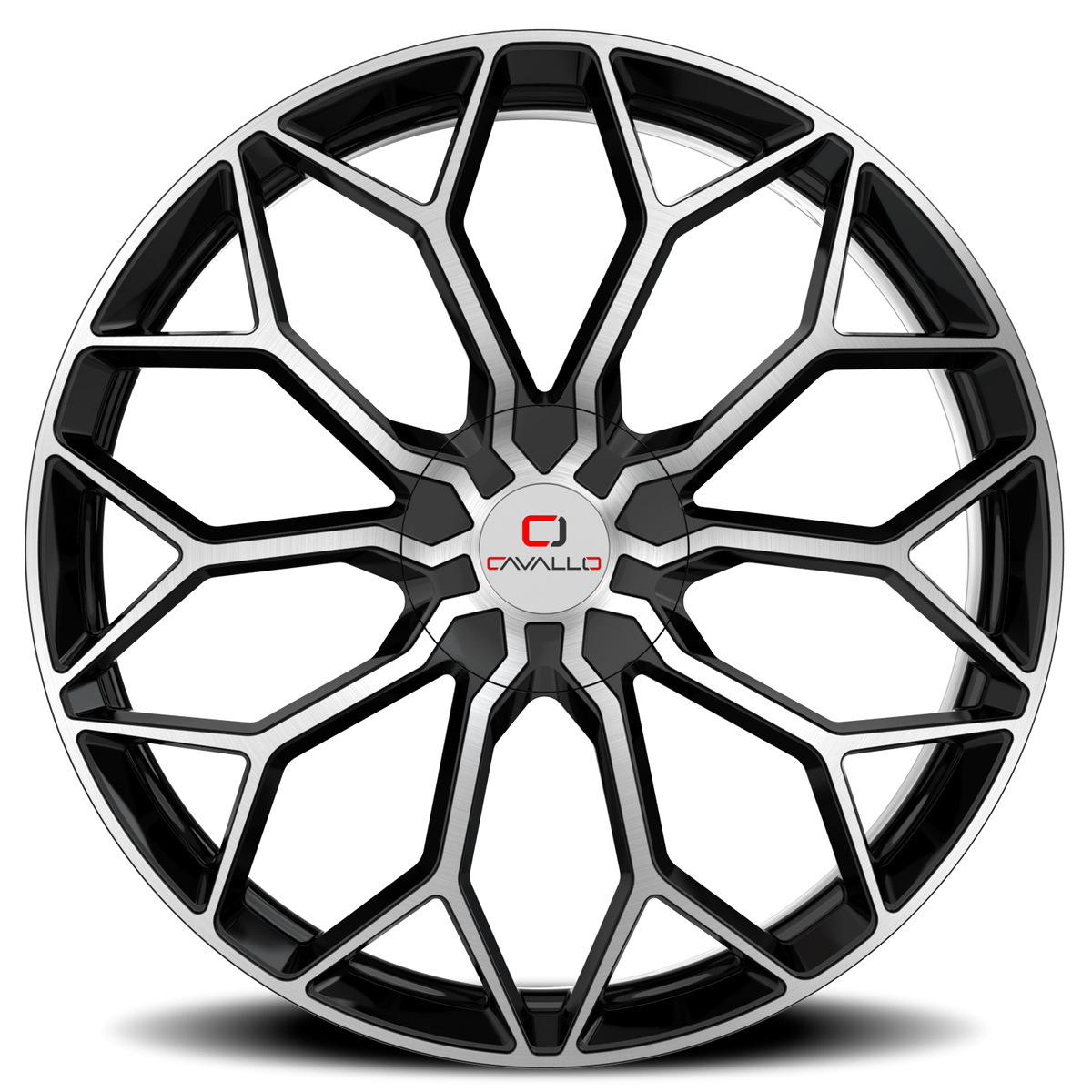CAVALLO CLV-44 22X9.5 15 5X115/5X120 GLOSS BLACK & MACHINED