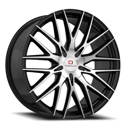 CAVALLO CLV-45 18X8 35 4X100/4X114.3 GLOSS BLACK & MACHINED