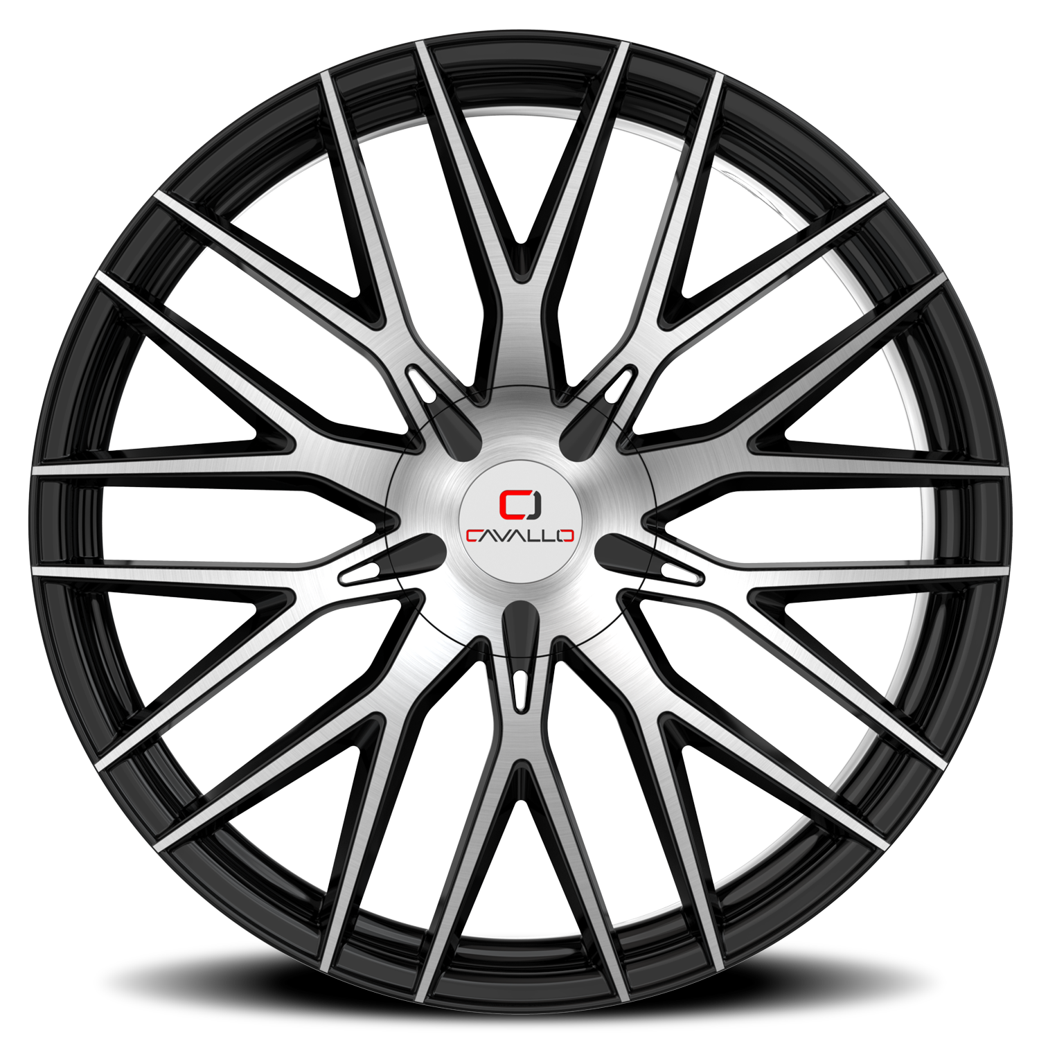 CAVALLO CLV-45 22X8.5 38 5X112/5X114.3 GLOSS BLACK & MACHINED