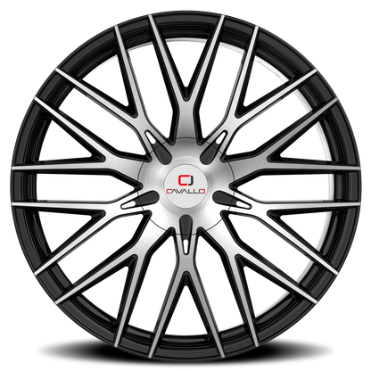 CAVALLO CLV-45 22X8.5 38 5X112/5X114.3 GLOSS BLACK & MACHINED