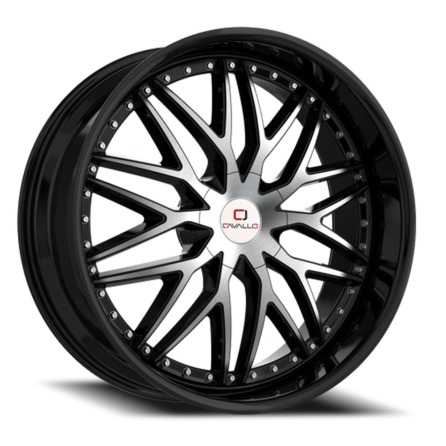 CAVALLO CLV-46 18X8 35 5X112/5X114.3 GLOSS BLACK & MACHINED
