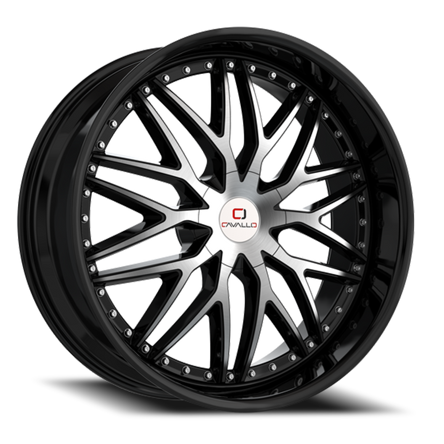 CAVALLO CLV-46 18X8 35 5X112/5X114.3 GLOSS BLACK & MACHINED