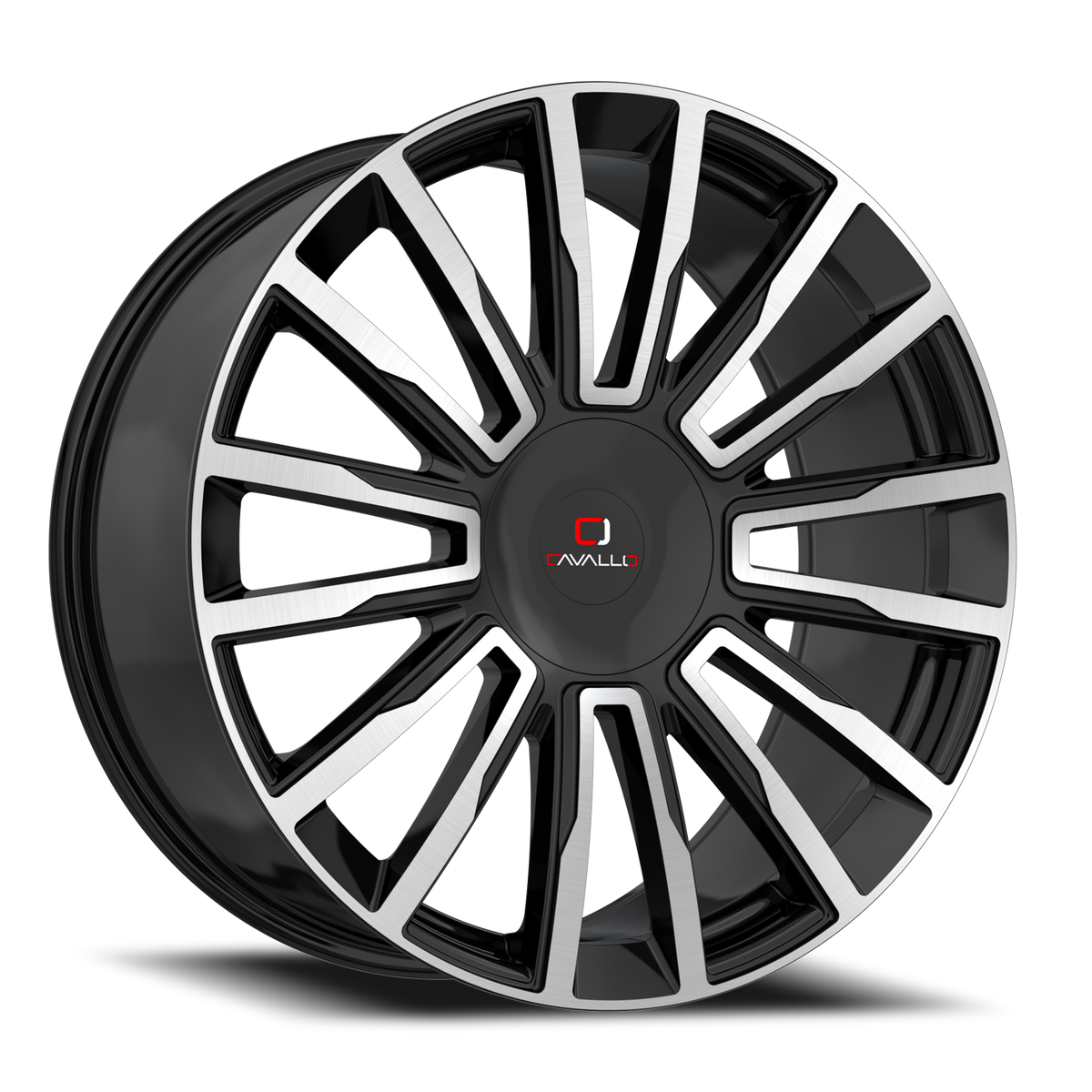 CAVALLO CLV-47 20X8.5 35 5X112/5X114.3 GLOSS BLACK & MACHINED