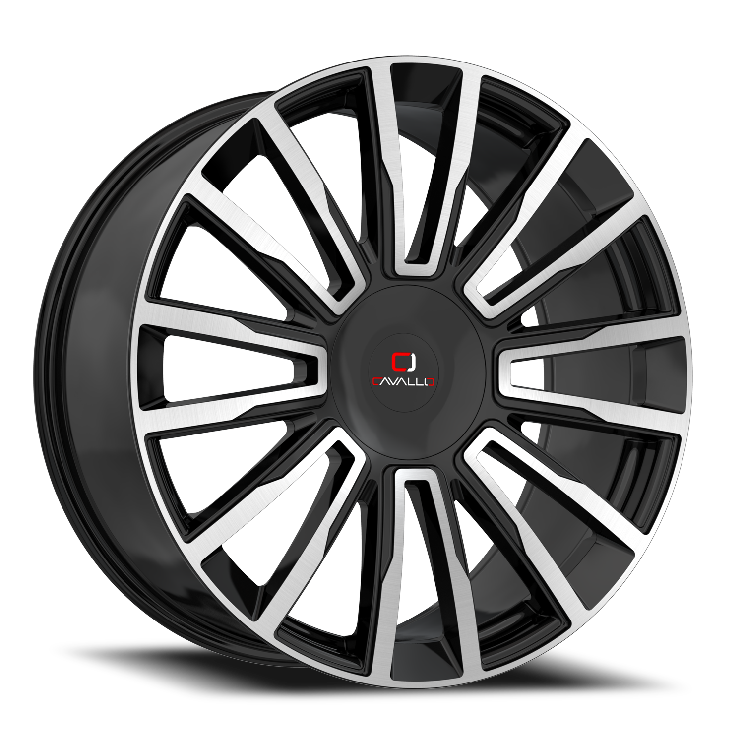 CAVALLO CLV-47 20X8.5 35 5X112/5X114.3 GLOSS BLACK & MACHINED