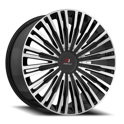 CAVALLO CLV-48 22X9.5 15 5X115/5X120 GLOSS BLACK & MACHINED