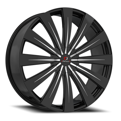 CAVALLO CLV-49 22X9.5 25 6X135/6X139.7 GLOSS BLACK & MACHINED