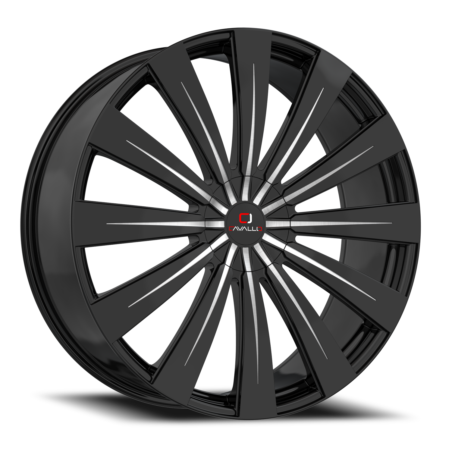 CAVALLO CLV-49 20X8.5 35 5X112/5X114.3 GLOSS BLACK & MACHINED
