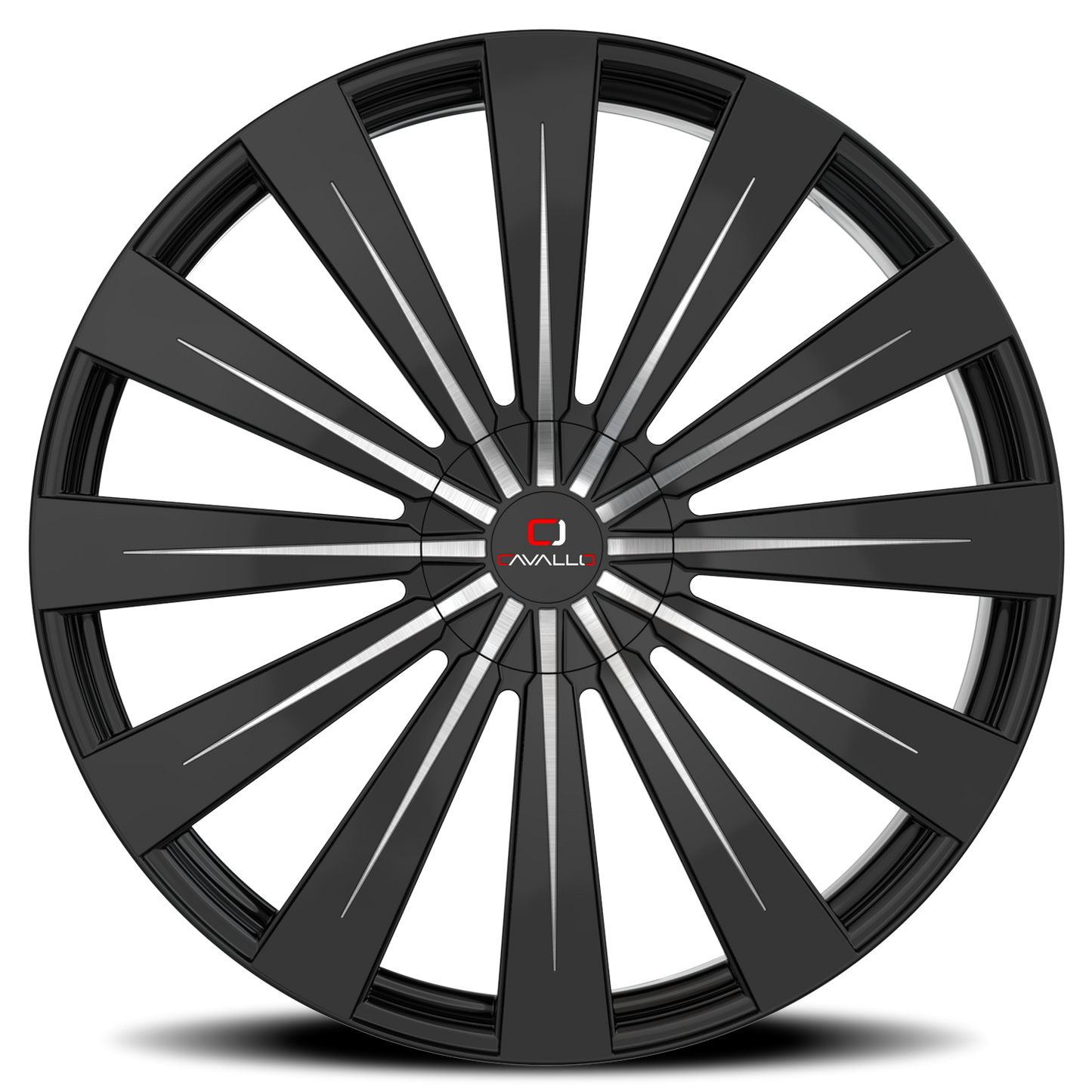 CAVALLO CLV-49 20X8.5 35 5X108/5X114.3 GLOSS BLACK & MACHINED