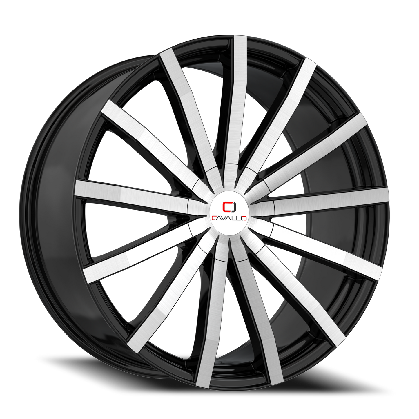 CAVALLO CLV-52 18X8 35 4X100/4X114.3 GLOSS BLACK & MACHINED