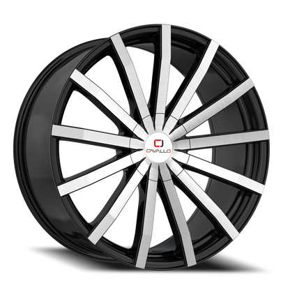 CAVALLO CLV-52 18X8 35 4X100/4X114.3 GLOSS BLACK & MACHINED