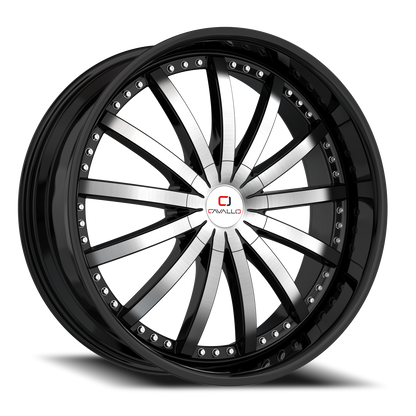 CAVALLO CLV-53 22X9.5 15 5X115/5X120 GLOSS BLACK & MACHINED