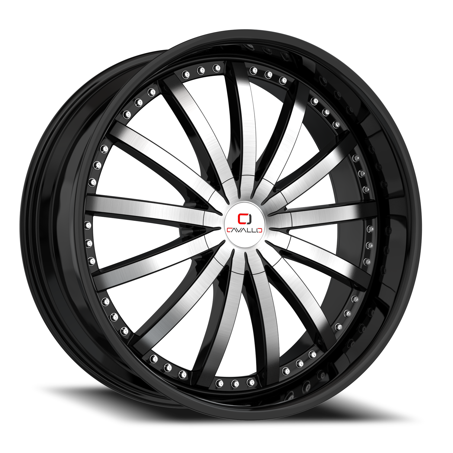 CAVALLO CLV-53 22X8.5 38 5X112/5X114.3 GLOSS BLACK & MACHINED