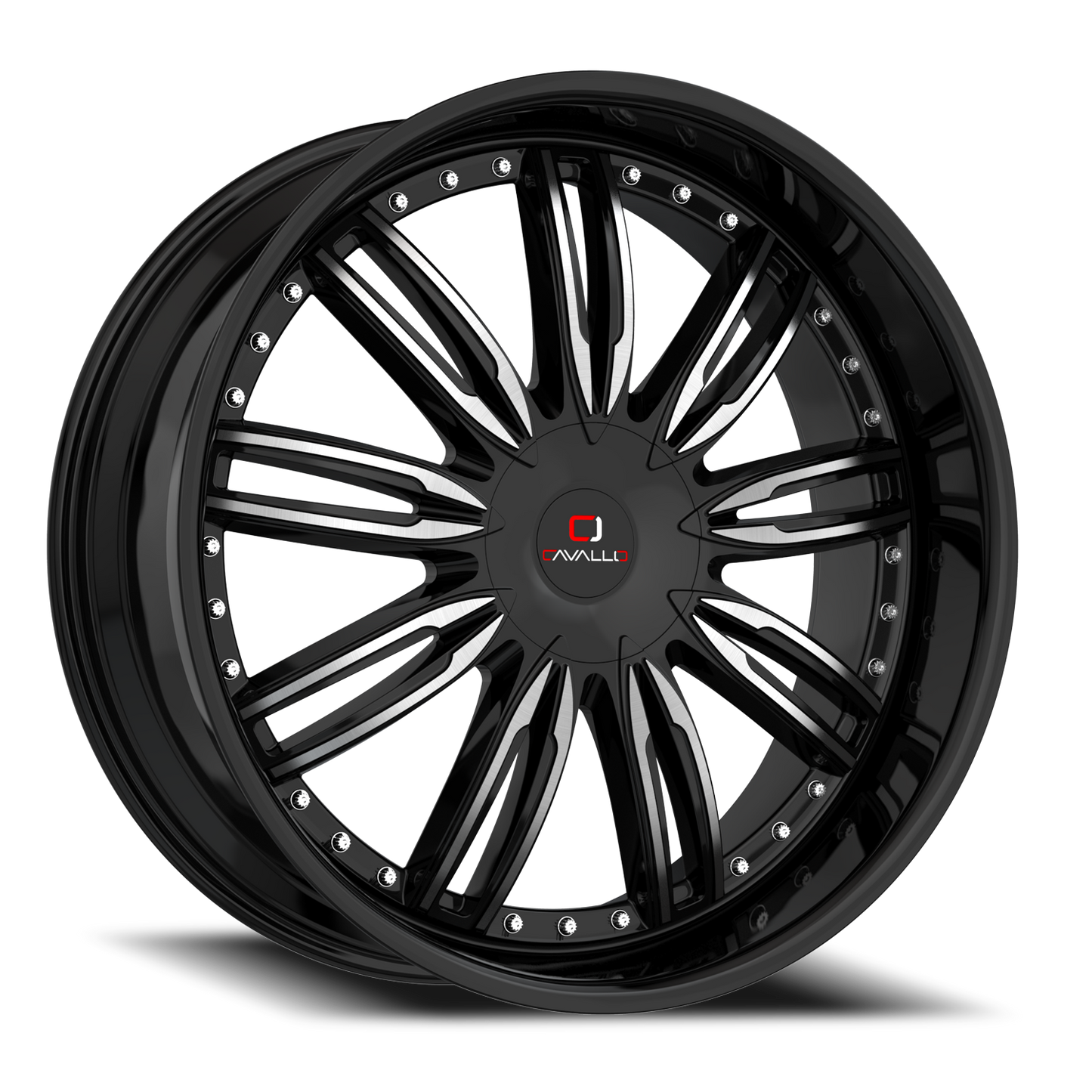 CAVALLO CLV-54 22X9.5 15 5X115/5X120 GLOSS BLACK & MACHINED