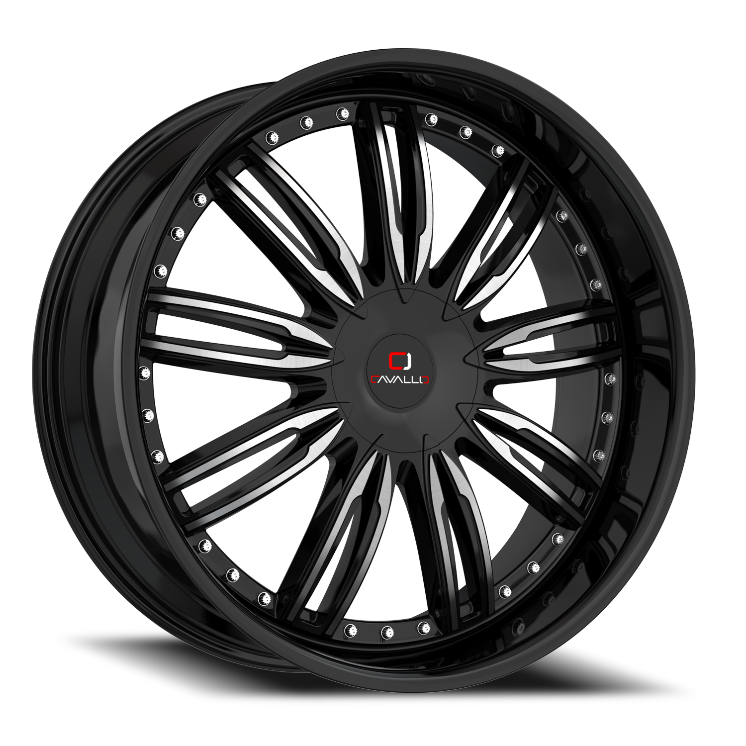 CAVALLO CLV-54 18X8 35 5X114.3/5X120 GLOSS BLACK & MACHINED