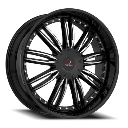 CAVALLO CLV-54 18X8 35 5X108/5X114.3 GLOSS BLACK & MACHINED