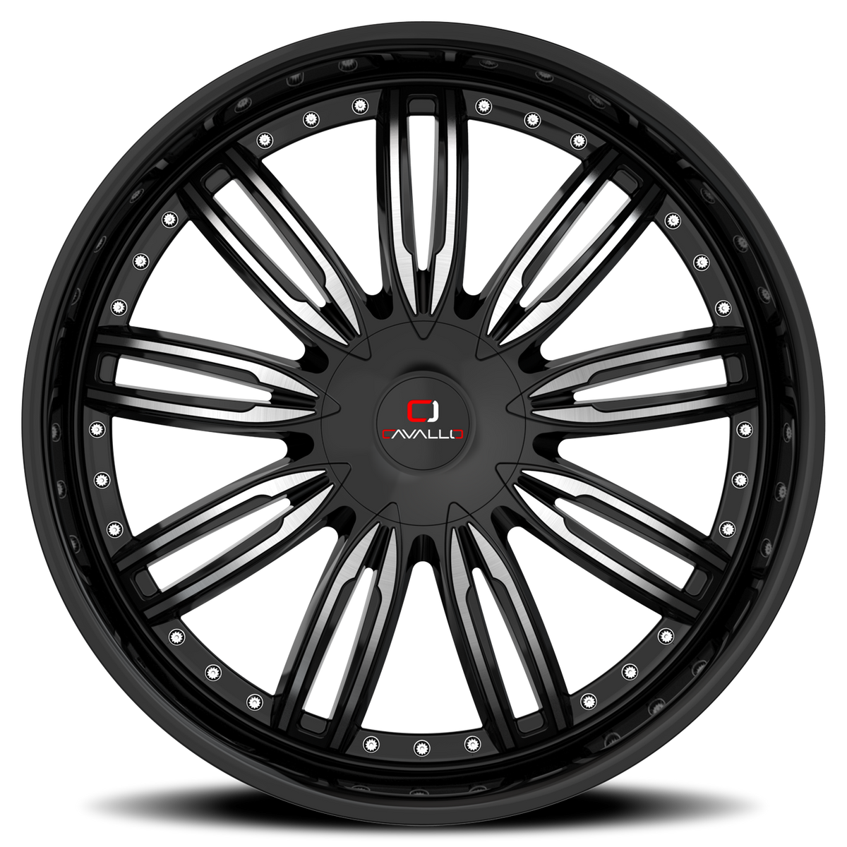 CAVALLO CLV-54 18X8 35 4X100/4X114.3 GLOSS BLACK & MACHINED