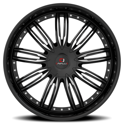 CAVALLO CLV-54 18X8 35 4X100/4X114.3 GLOSS BLACK & MACHINED