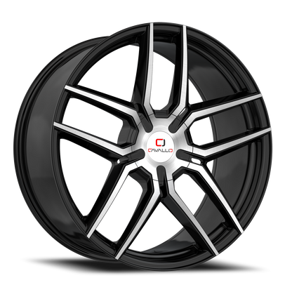 CAVALLO CLV-55 18X8 35 4X100/4X114.3 GLOSS BLACK & MACHINED