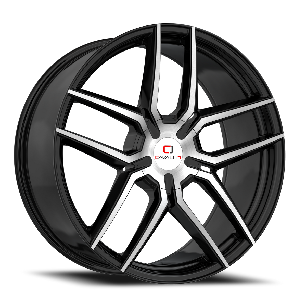 CAVALLO CLV-55 22X8.5 38 5X112/5X114.3 GLOSS BLACK & MACHINED