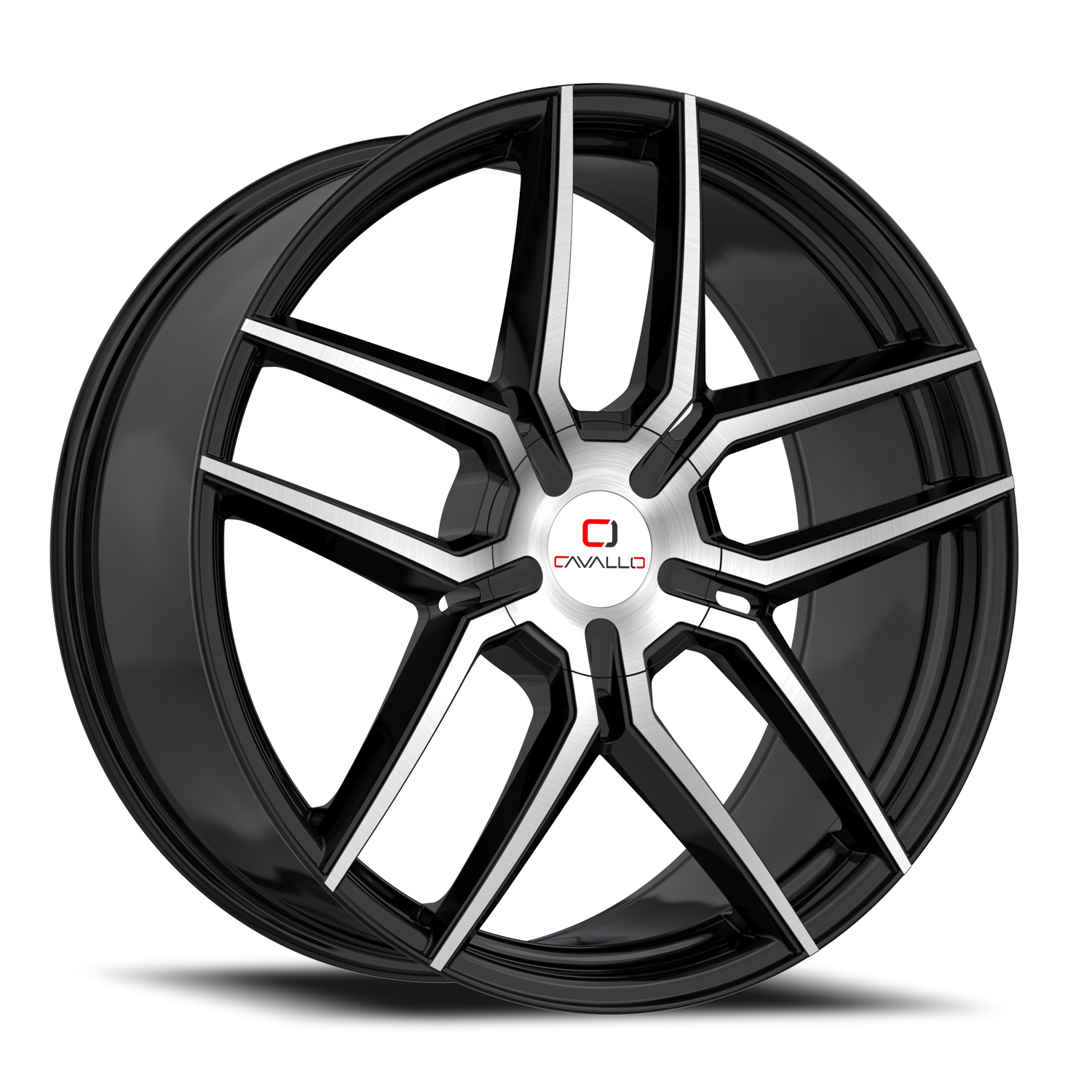 CAVALLO CLV-55 22X9.5 15 5X115/5X120 GLOSS BLACK & MACHINED