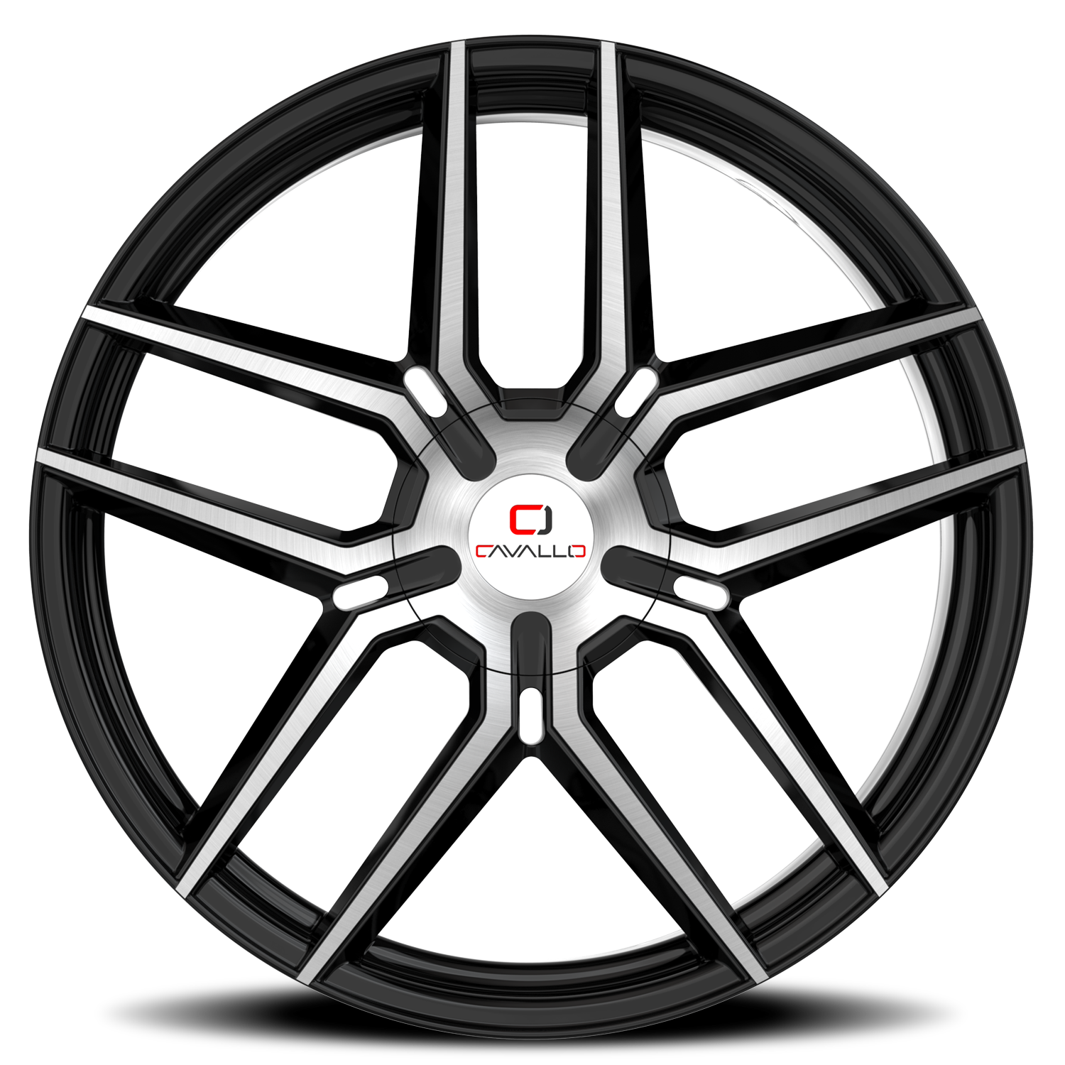 CAVALLO CLV-55 22X8.5 38 5X112/5X114.3 GLOSS BLACK & MACHINED