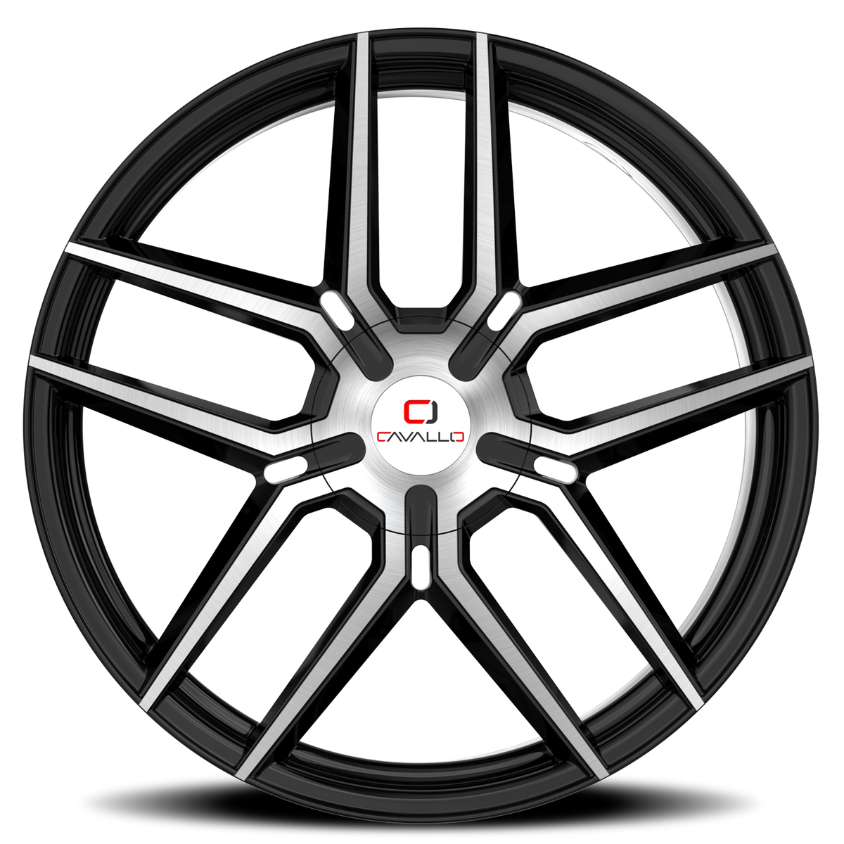 CAVALLO CLV-55 22X9.5 15 5X115/5X120 GLOSS BLACK & MACHINED