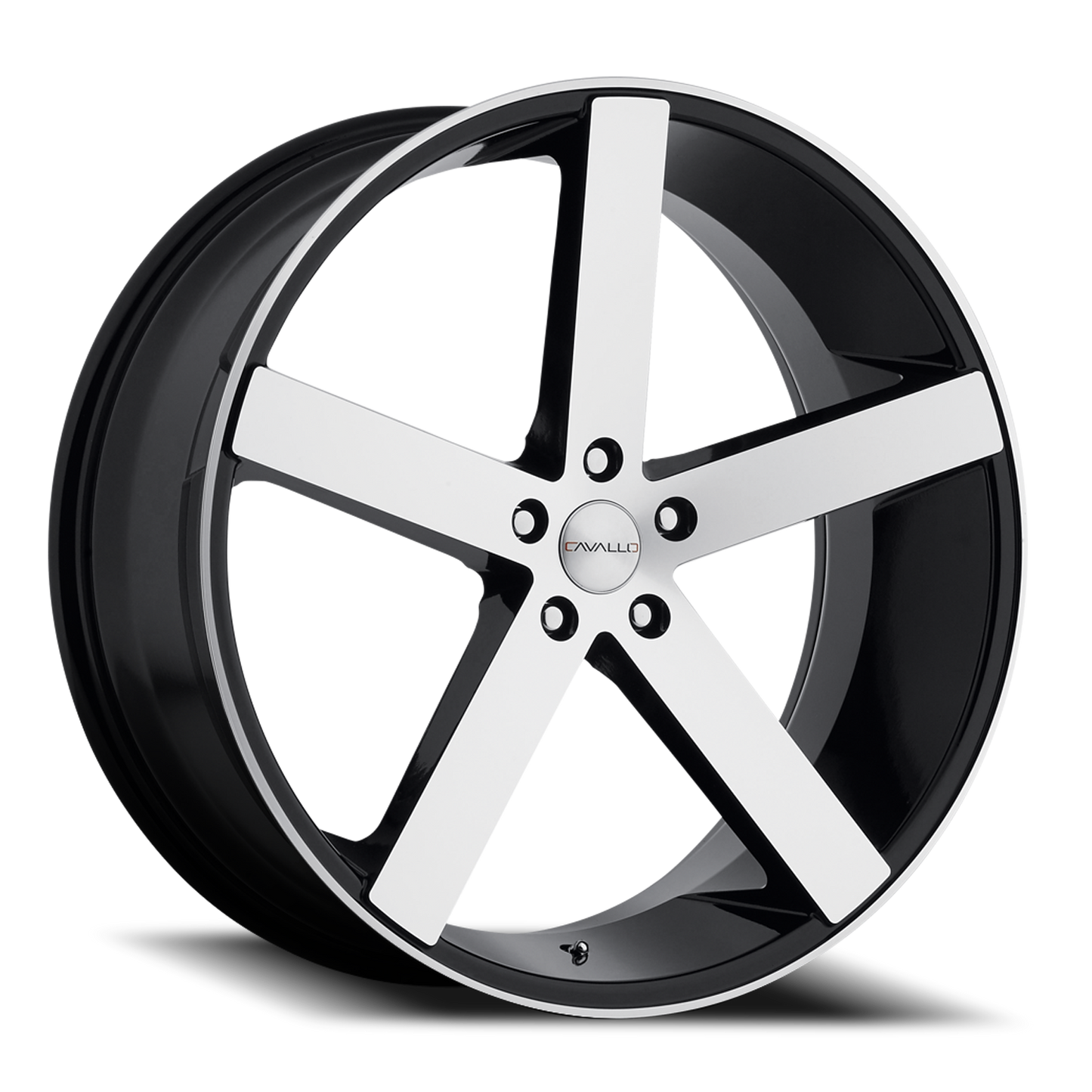 CAVALLO CLV-5 20X8.5 35 5X114.3 GLOSS BLACK & MACHINED