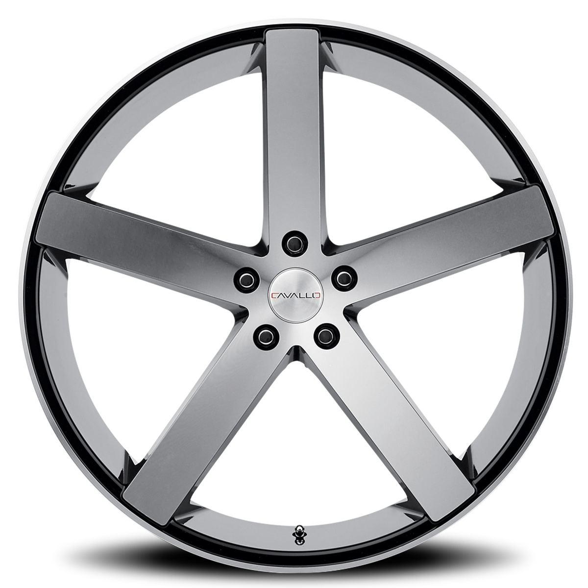 CAVALLO CLV-5 22X9 35 5X112 GLOSS BLACK & MACHINED