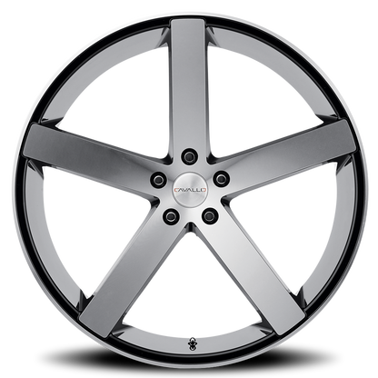 CAVALLO CLV-5 20X8.5 35 5X112 GLOSS BLACK & MACHINED