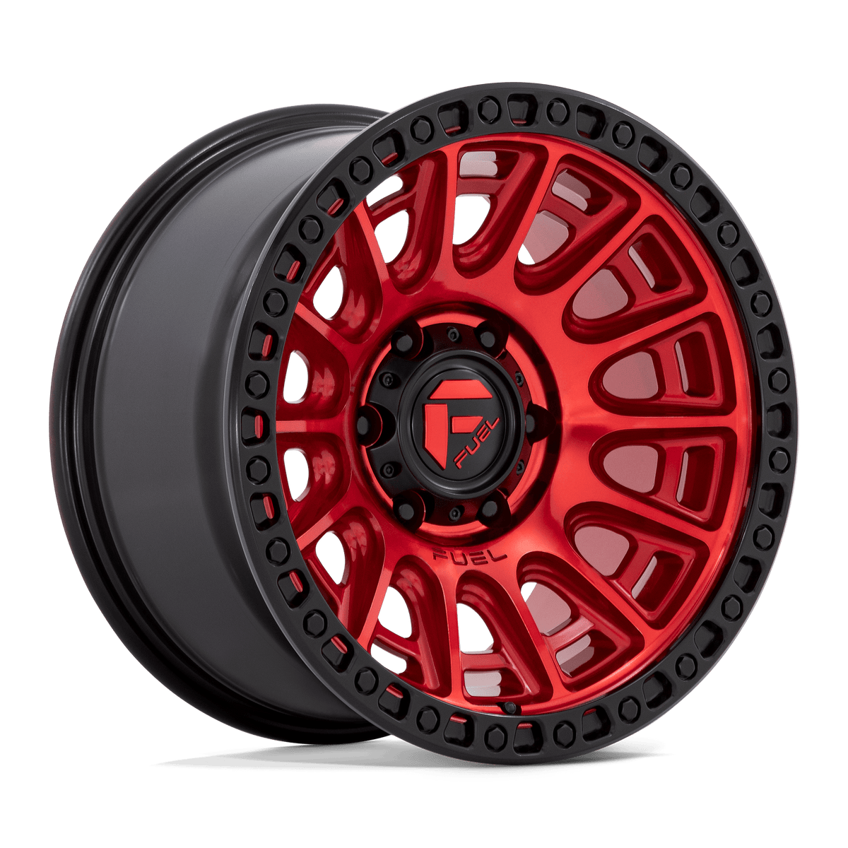 FUEL 1PC D834 CYCLE 20X9 1 5X127 CANDY RED WITH BLACK RING