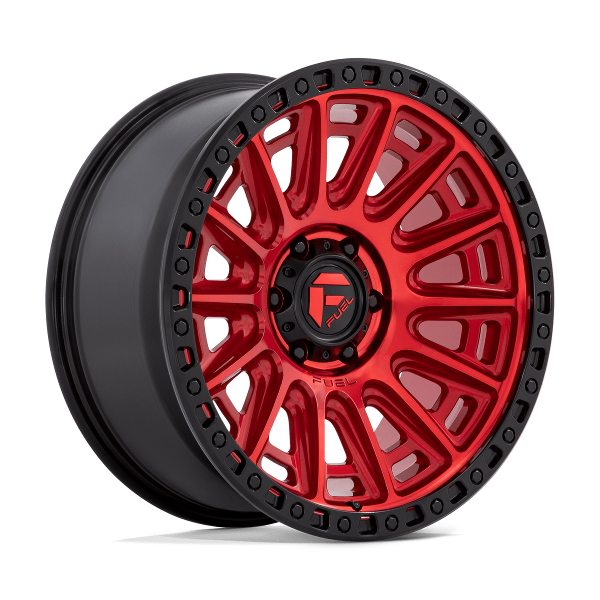 FUEL 1PC D834 CYCLE 20X9 1 6X139.7 CANDY RED WITH BLACK RING