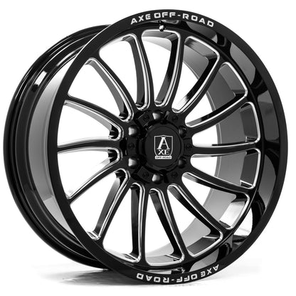 AXE CHRONUS 24x12 -44 8x180 GLOSS BLACK MILLED