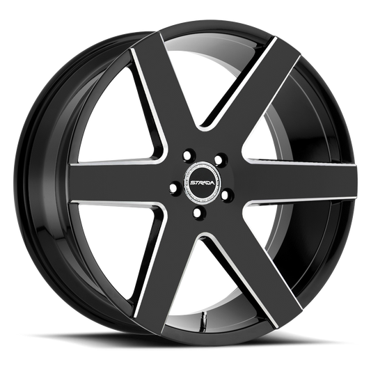 STRADA S60 CODA 22X9.5 28MM 5X150 GLOSS BLACK MILLED | S60255028GBML