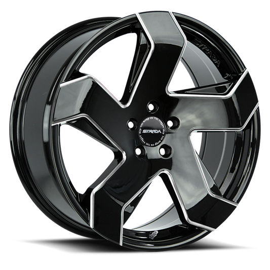 STRADA S65 COLTELLO 24X10 24MM 6X139.7 GLOSS BLACK MILLED EDGE | S65463924GBMLE