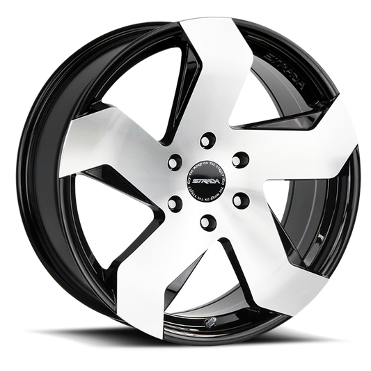 STRADA S65 COLTELLO 22X9 15MM 5X115 GLOSS BLACK MACHINED | S65251515GBM