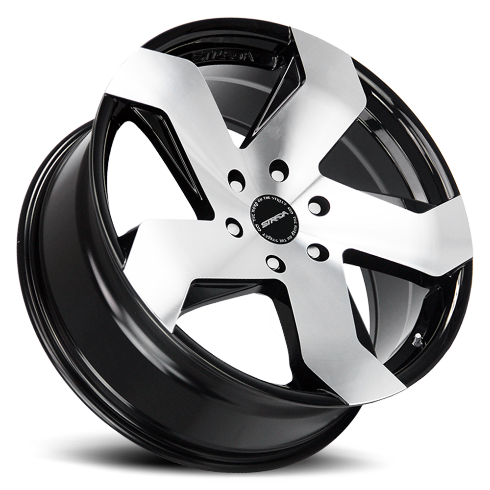 STRADA S65 COLTELLO 22X9 15MM 5X115 GLOSS BLACK MACHINED | S65251515GBM