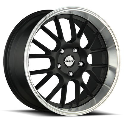 SHIFT H28 CRANK 17X7.5 30MM 5X100/5X114.3 BLACK POLISHED LIP | H28750030BP