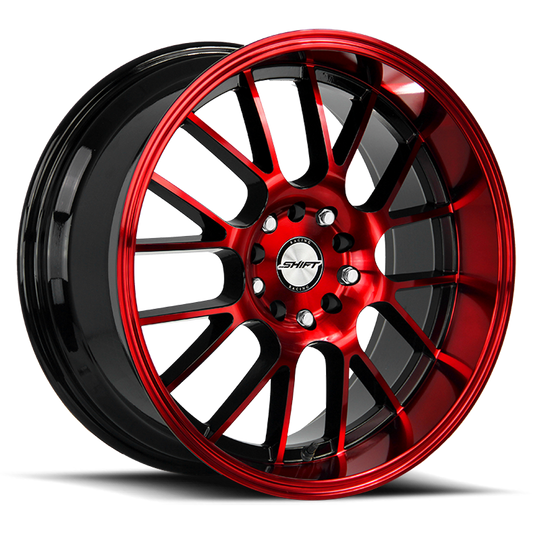 SHIFT H28 CRANK 18X8.5 30MM 5X114.3/5X120 GLOSS BLACK CANDY RED MACHINE | H28850130GBMR