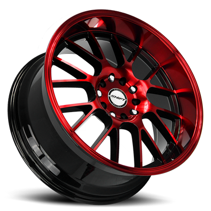 SHIFT H28 CRANK 17X7.5 30MM 5X100/5X114.3 GLOSS BLACK CANDY RED MACHINE | H28750030GBMR