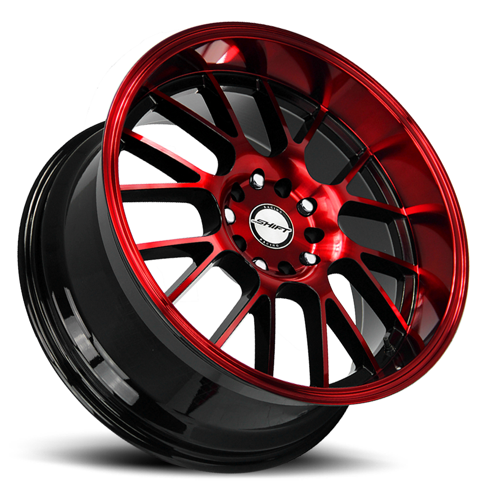 SHIFT H28 CRANK 18X8.5 30MM 5X114.3/5X120 GLOSS BLACK CANDY RED MACHINE | H28850130GBMR