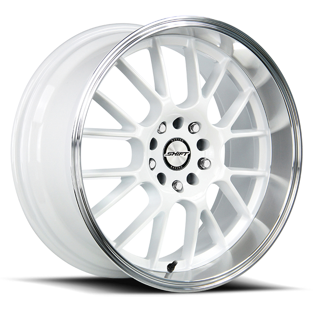 SHIFT H28 CRANK 17X7.5 30MM 5X100/5X114.3 WHITE POLISHED LIP | H28750030WP