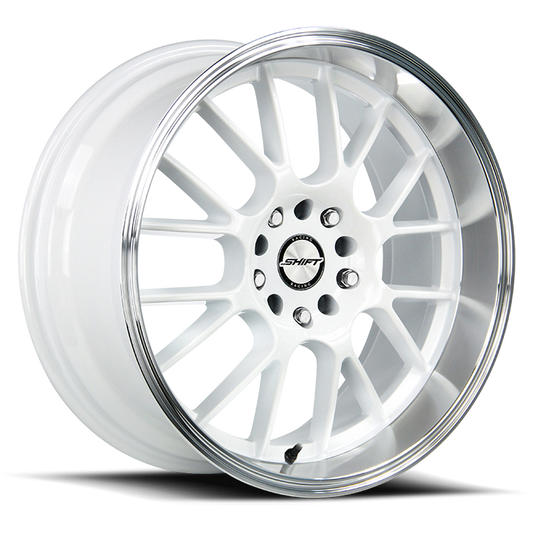 SHIFT H28 CRANK 17X7.5 30MM 5X100/5X114.3 WHITE POLISHED LIP | H28750030WP