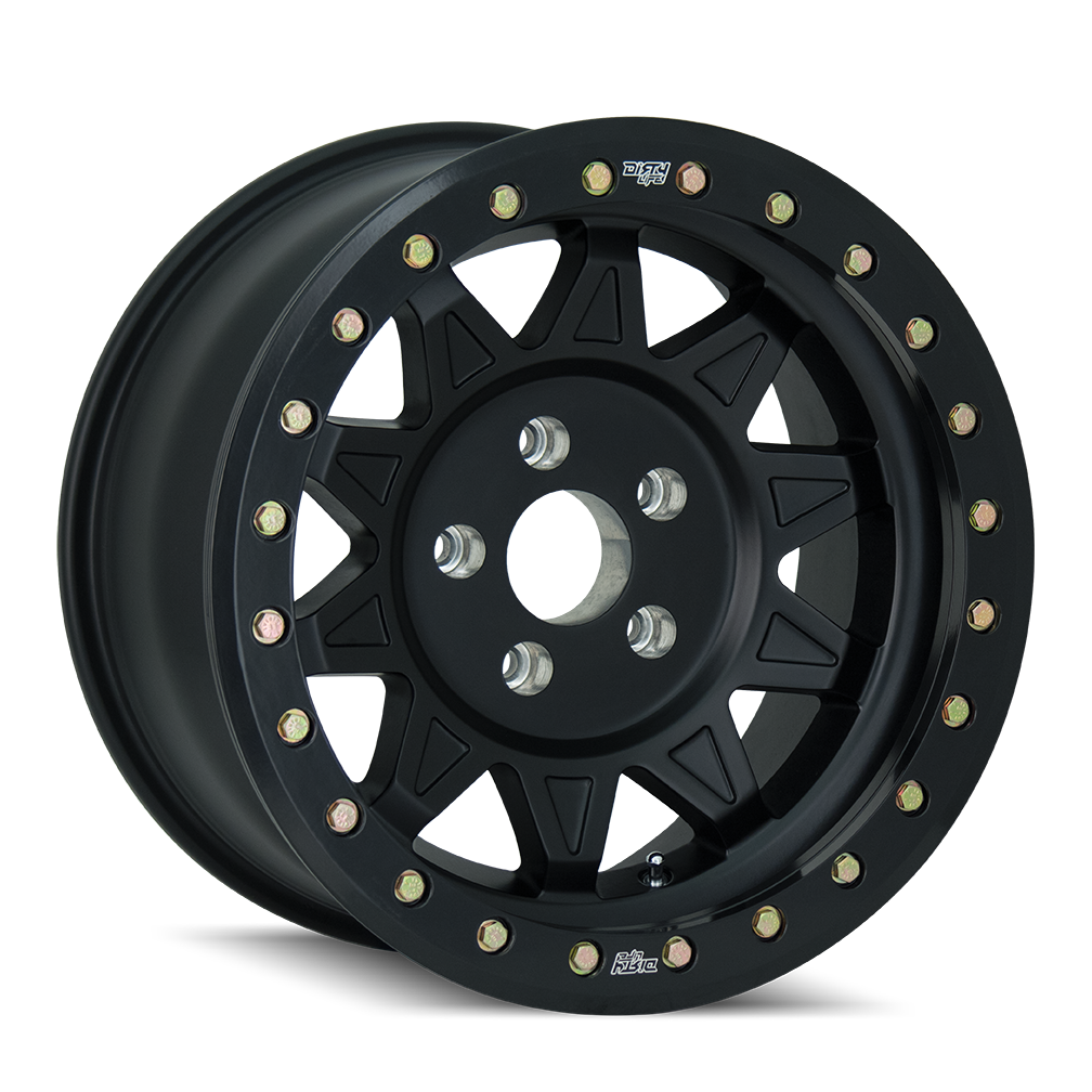 DIRTY LIFE ROADKILL 9302 17X9 -38 5x127 MATTE BLACK W/SIMULATED RING