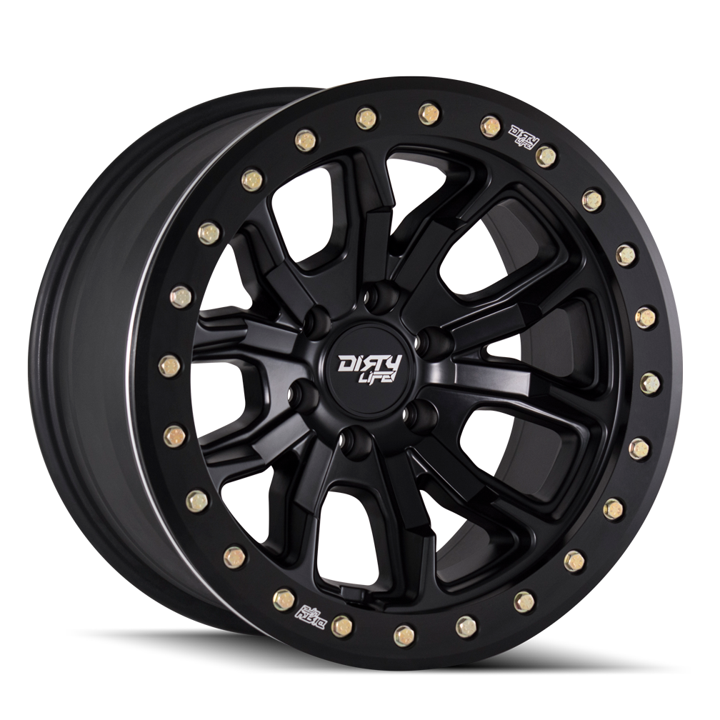 DIRTY LIFE DT-1 9303 17X9 -12 5x127 MATTE BLACK W/SIMULATED RING