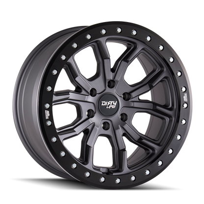 DIRTY LIFE DT-1 9303 17X9 -38 5x127 MATTE GUNMETAL W/SIMULATED RING