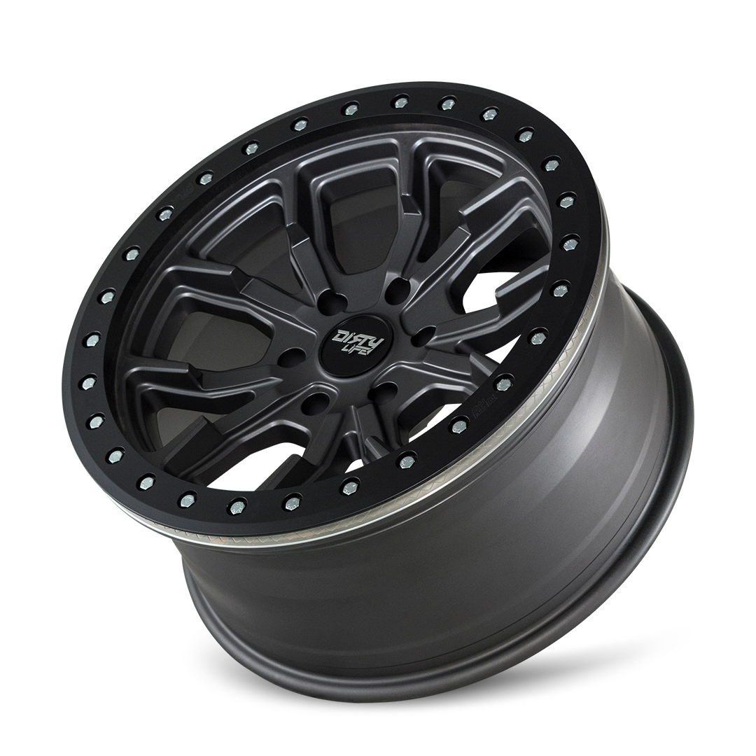 DIRTY LIFE DT-1 9303 17X9 -38 5x127 MATTE GUNMETAL W/SIMULATED RING