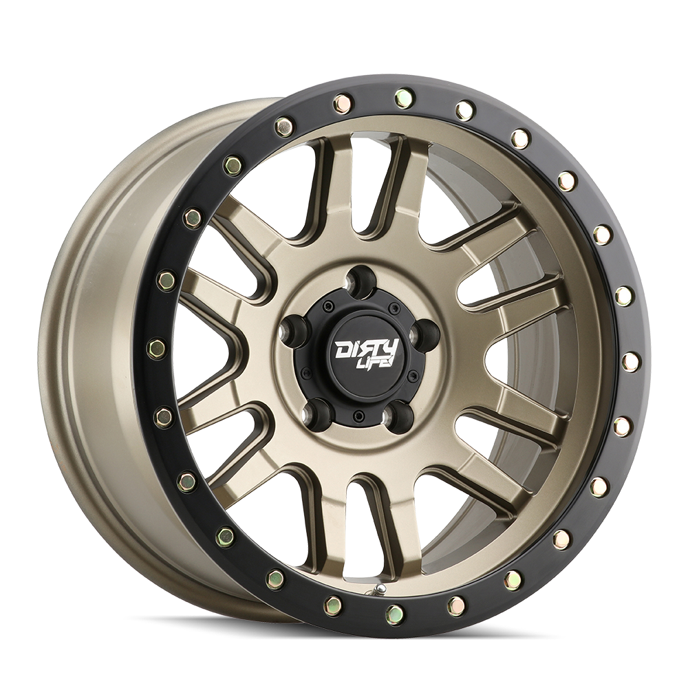 DIRTY LIFE CANYON PRO 9309 17X9 -12 6x139.7 SATIN GOLD W/SIMULATED RING